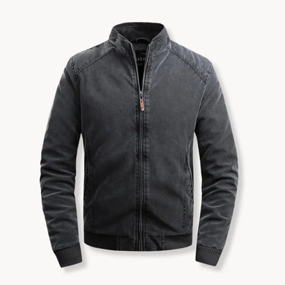 Men's Casual Jacket with Stand-Up Collar and Zipper
