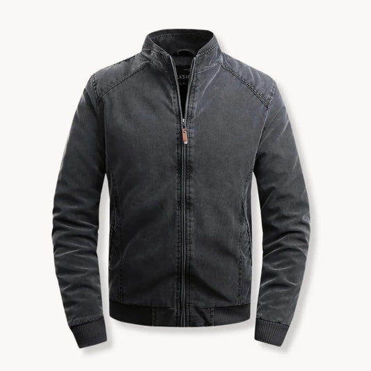 Men's Casual Jacket with Stand-Up Collar and Zipper
