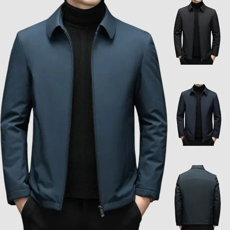 Men's Casual Lightweight Jacket with Collar and Zipper