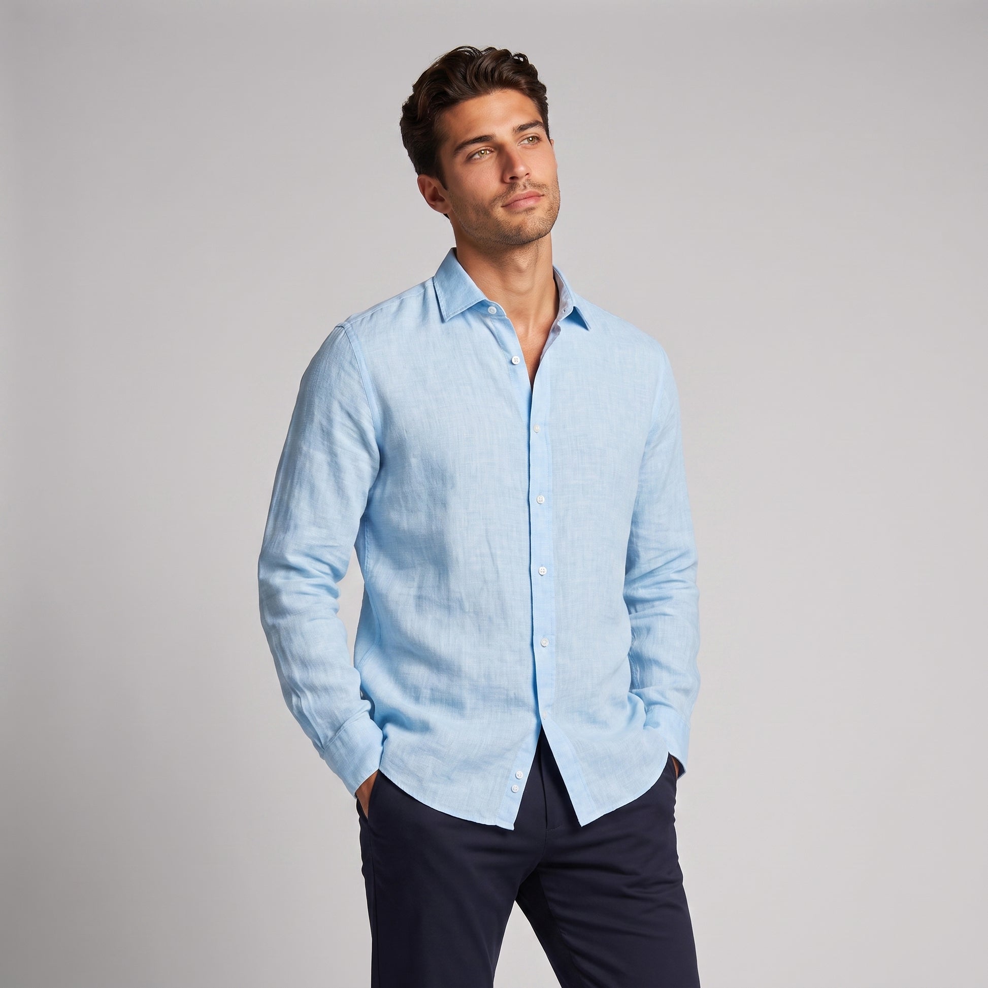 Men's Casual Long Sleeve Button Down Shirt