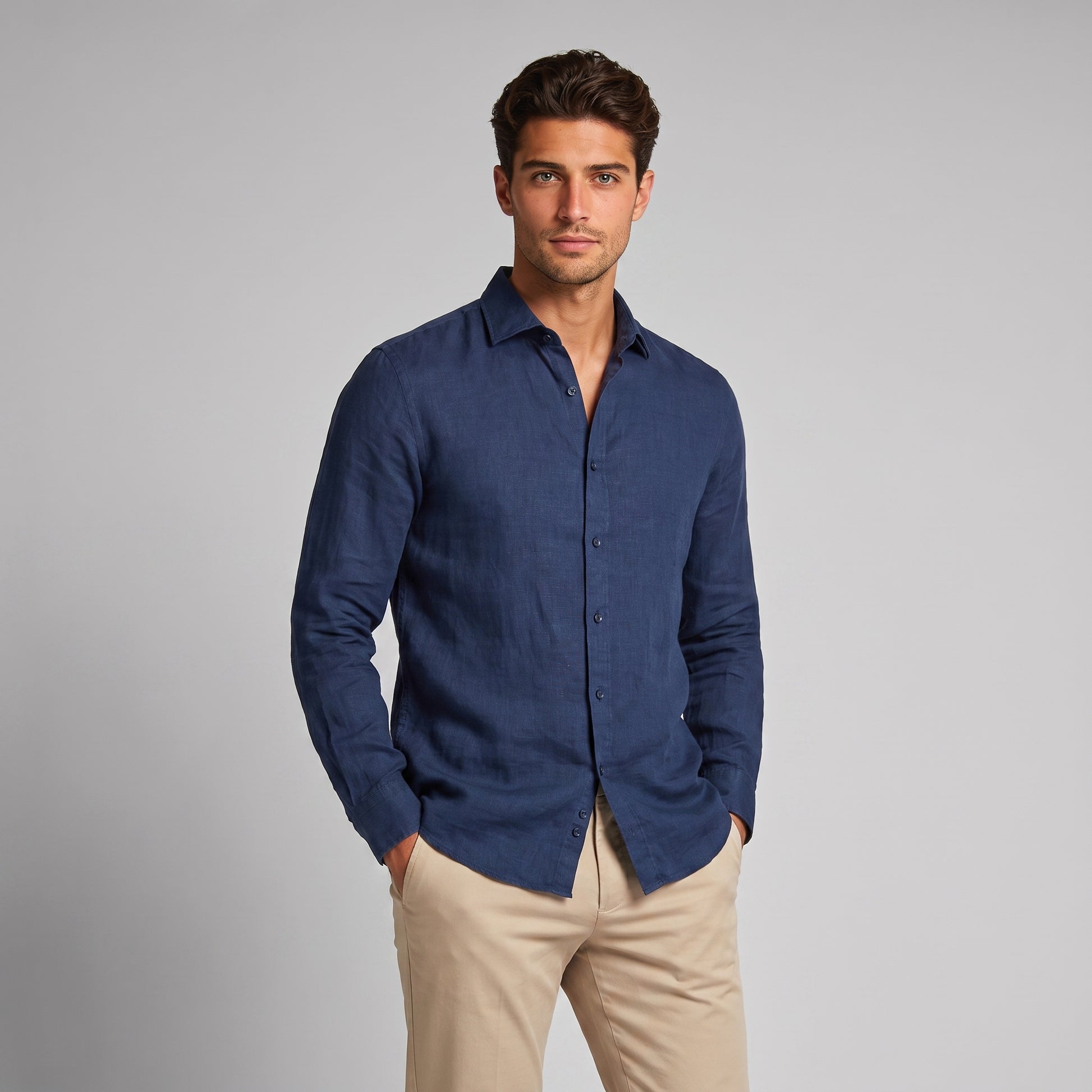 Men's Casual Long Sleeve Button Down Shirt