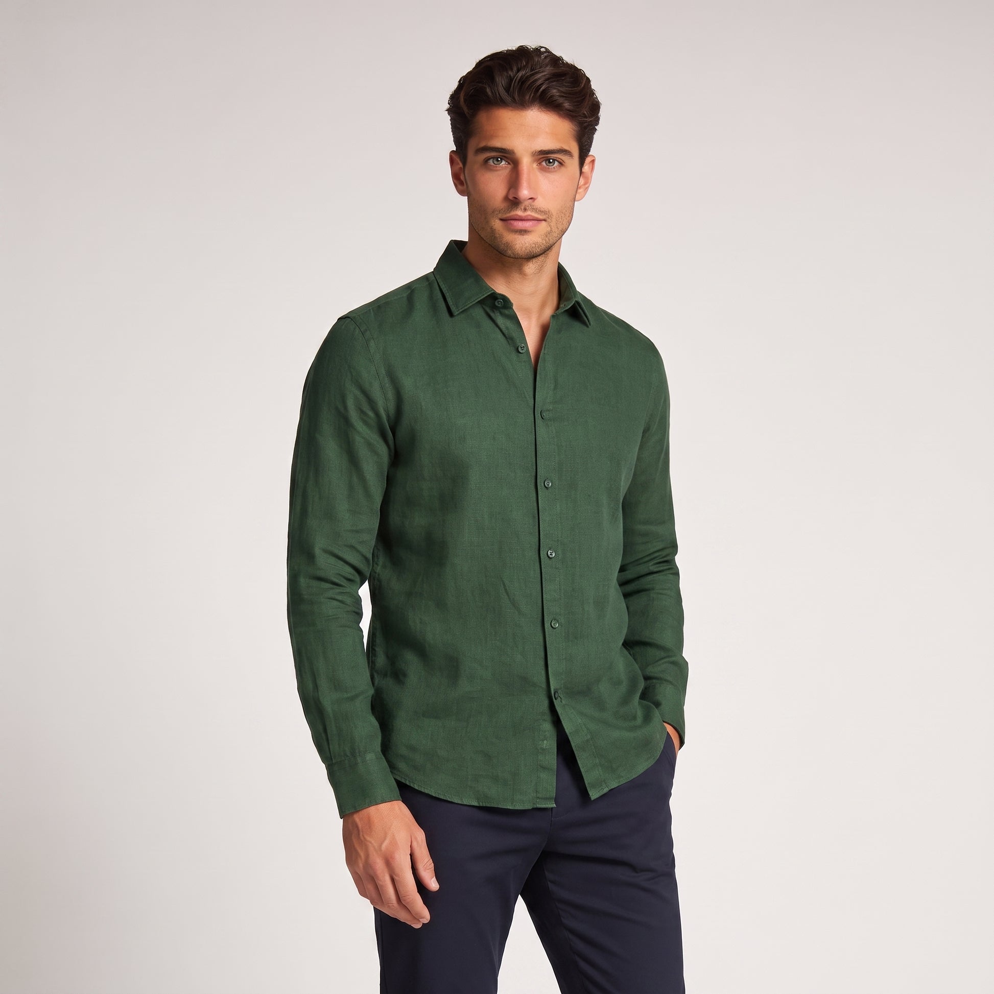 Men's Casual Long Sleeve Button Down Shirt
