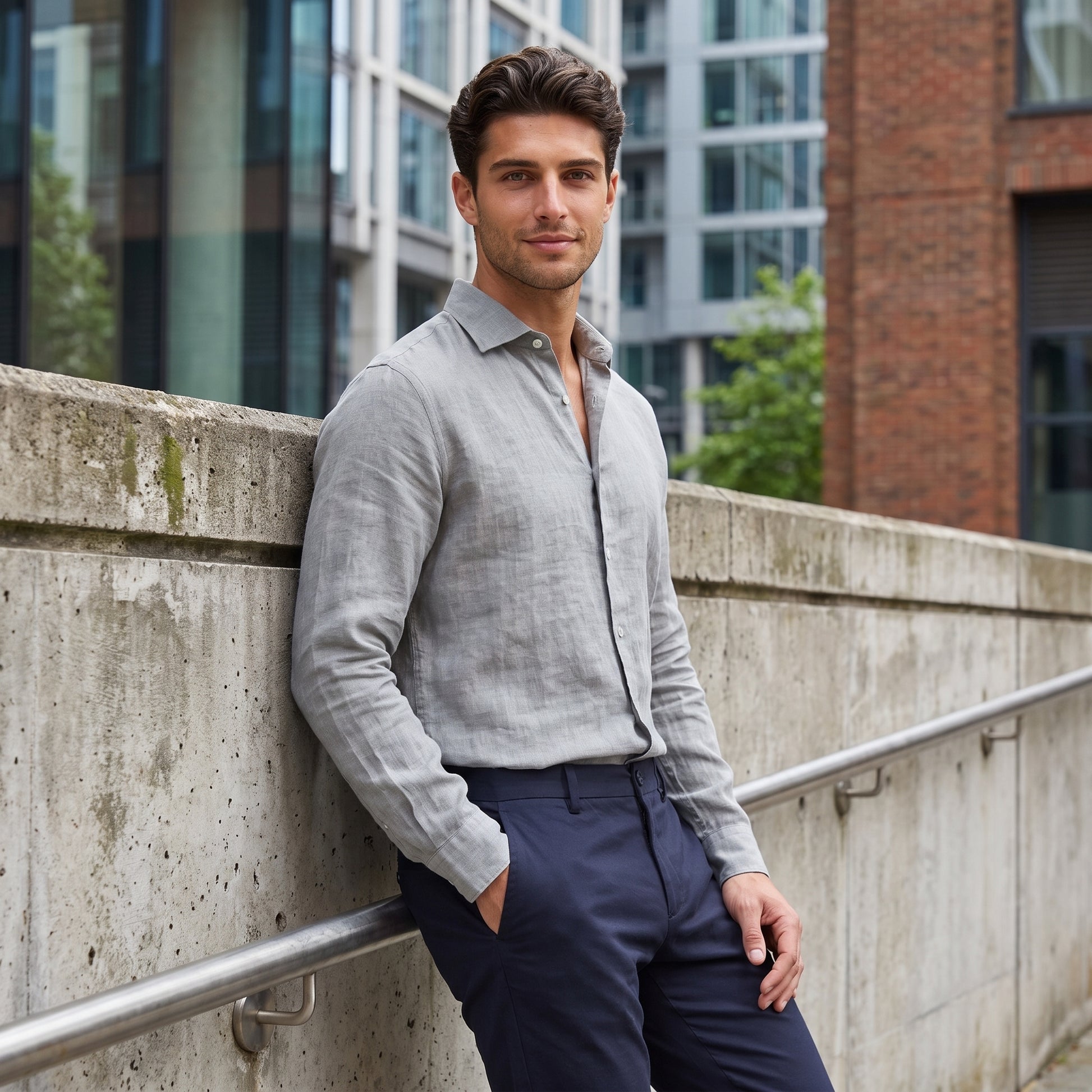 Men's Casual Long Sleeve Button Down Shirt