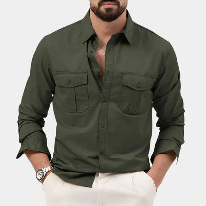 Men's Casual Long Sleeve Button-Up Shirt