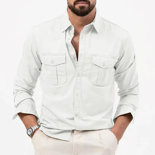 Men's Casual Long Sleeve Button-Up Shirt