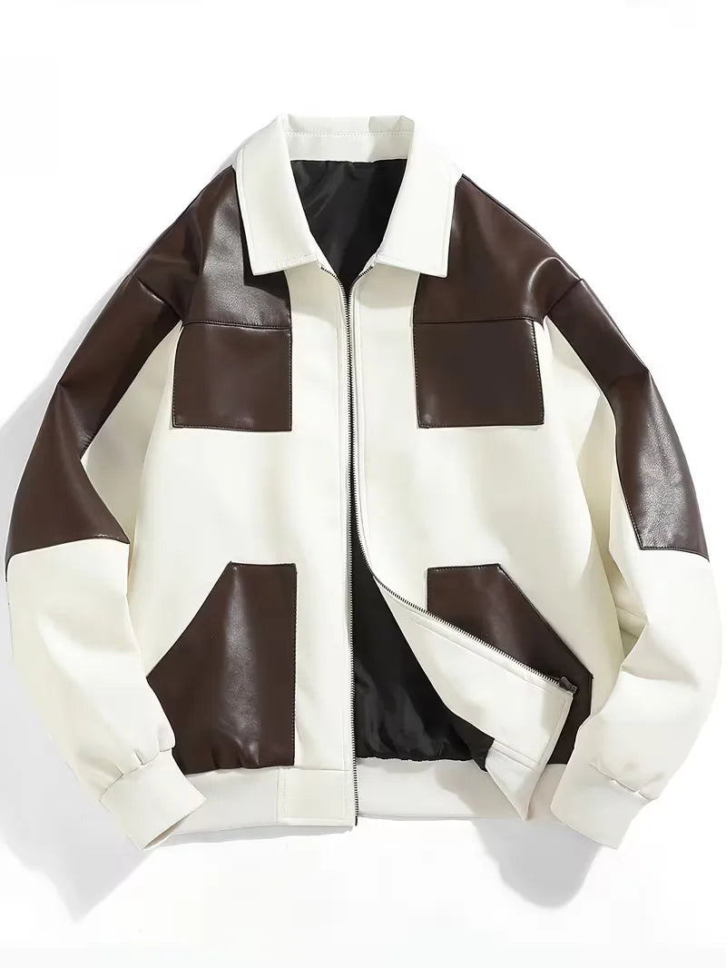 Men's Casual PU Leather Jacket
