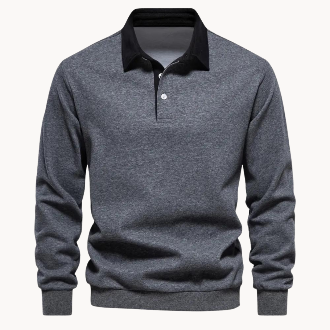 Men's Casual Polo Sweatshirt