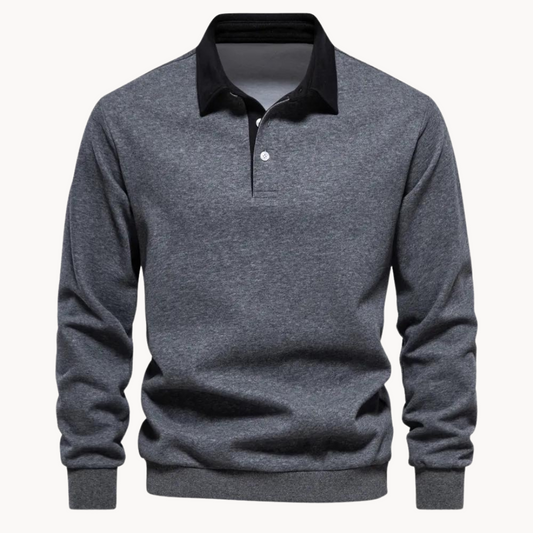 Men's Casual Polo Sweatshirt