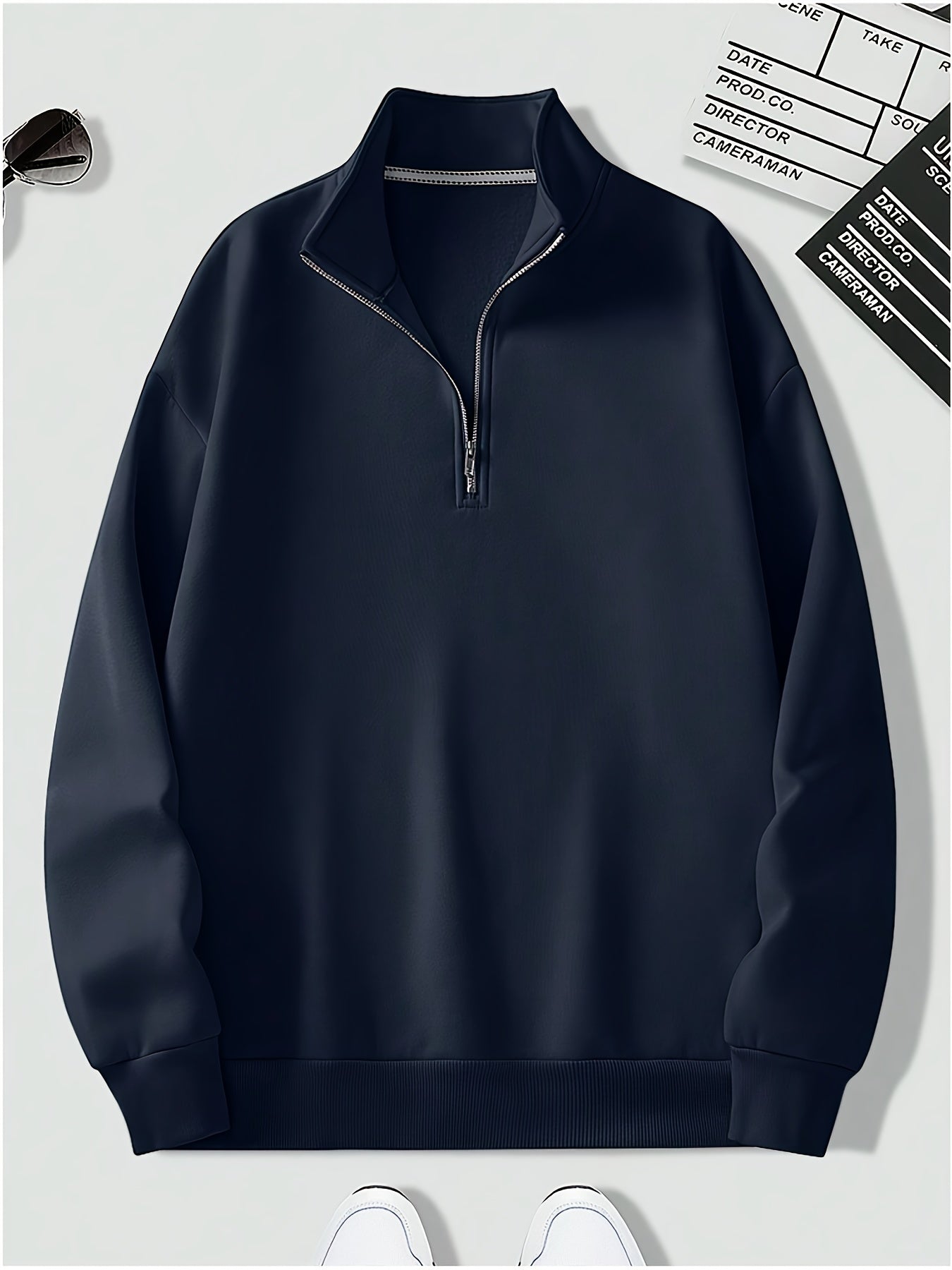 Men's Casual Quarter-Zip Pullover Sweatshirt