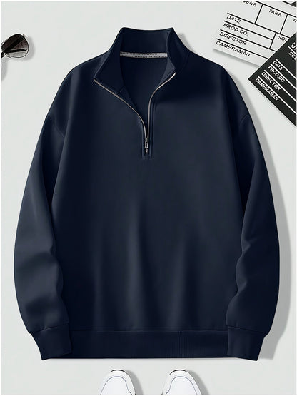 Men's Casual Quarter-Zip Pullover Sweatshirt