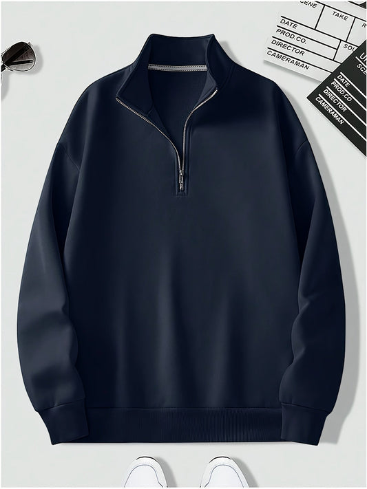 Men's Casual Quarter-Zip Pullover Sweatshirt
