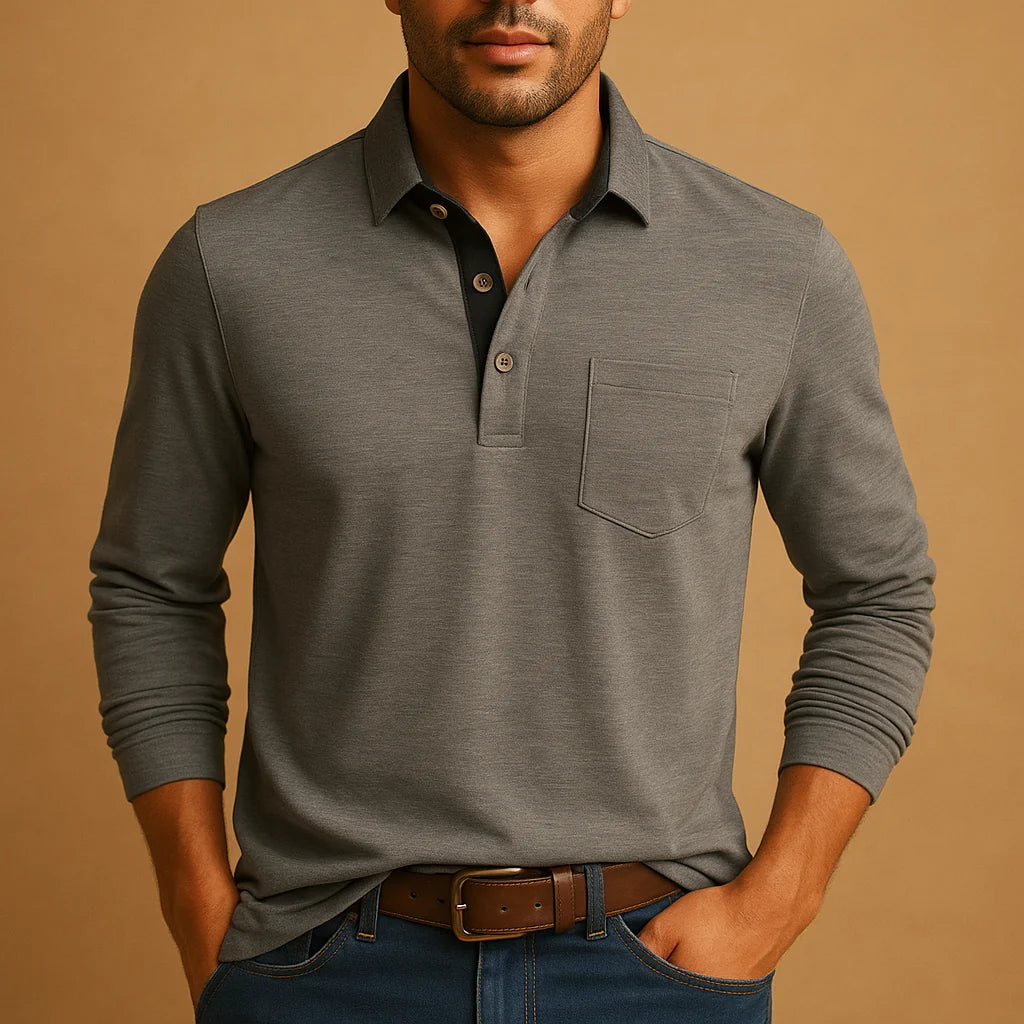 Men's Casual Shirt with Chest Pocket