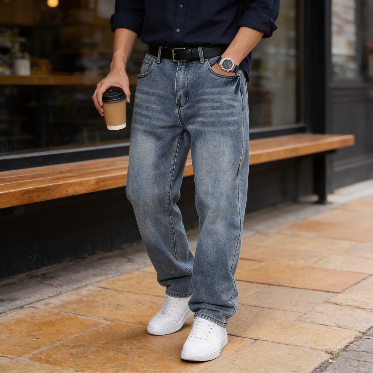 Men's Casual Straight Leg Jeans