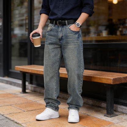 Men's Casual Straight Leg Jeans