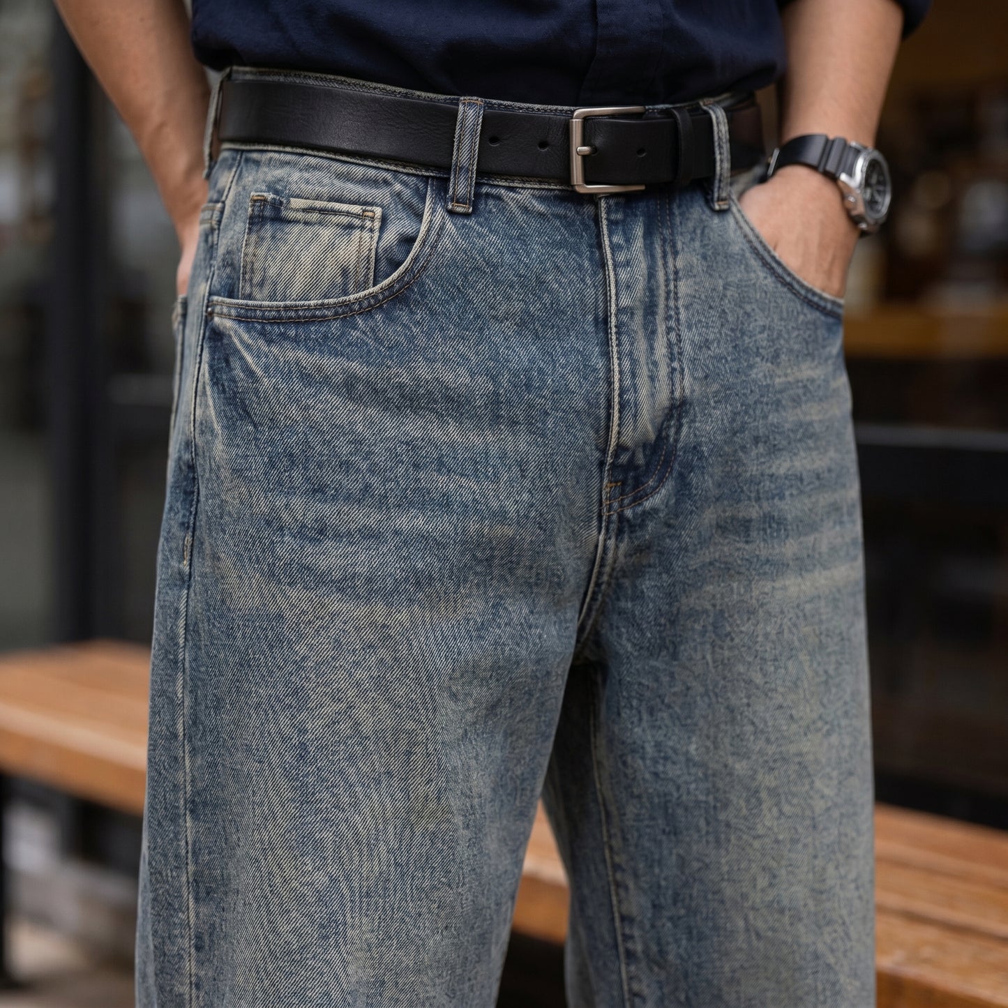 Men's Casual Straight Leg Jeans