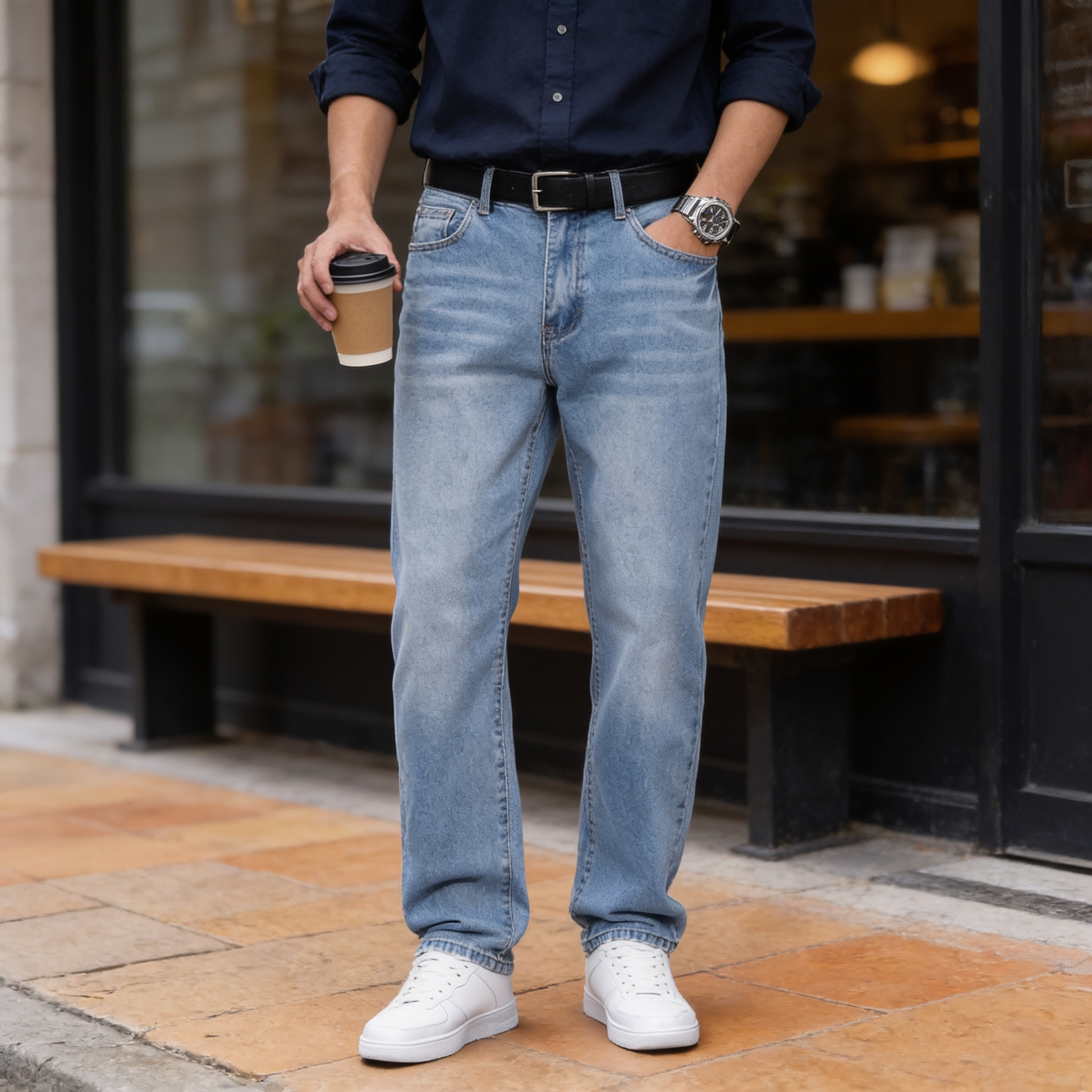 Men's Casual Straight Leg Jeans