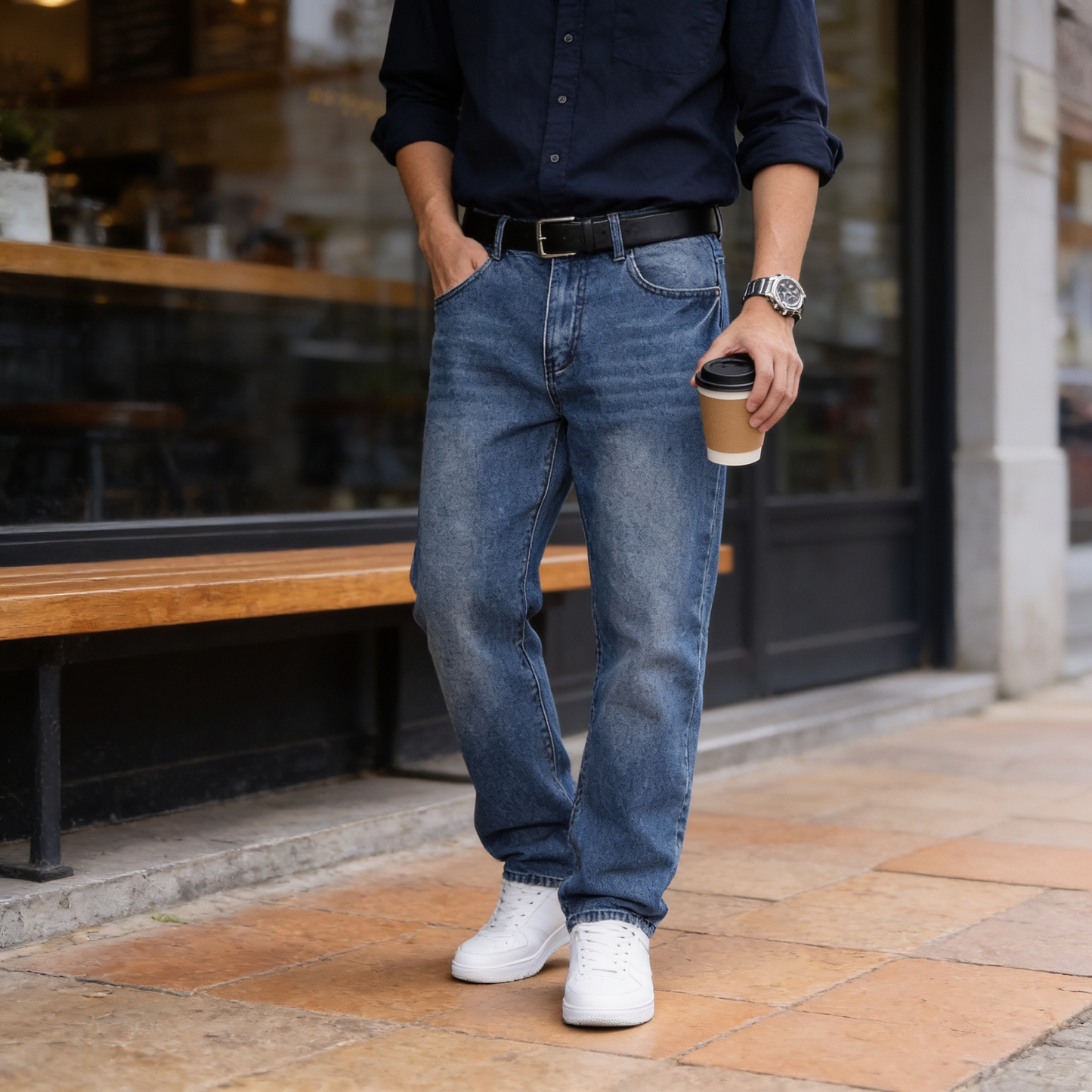 Men's Casual Straight Leg Jeans