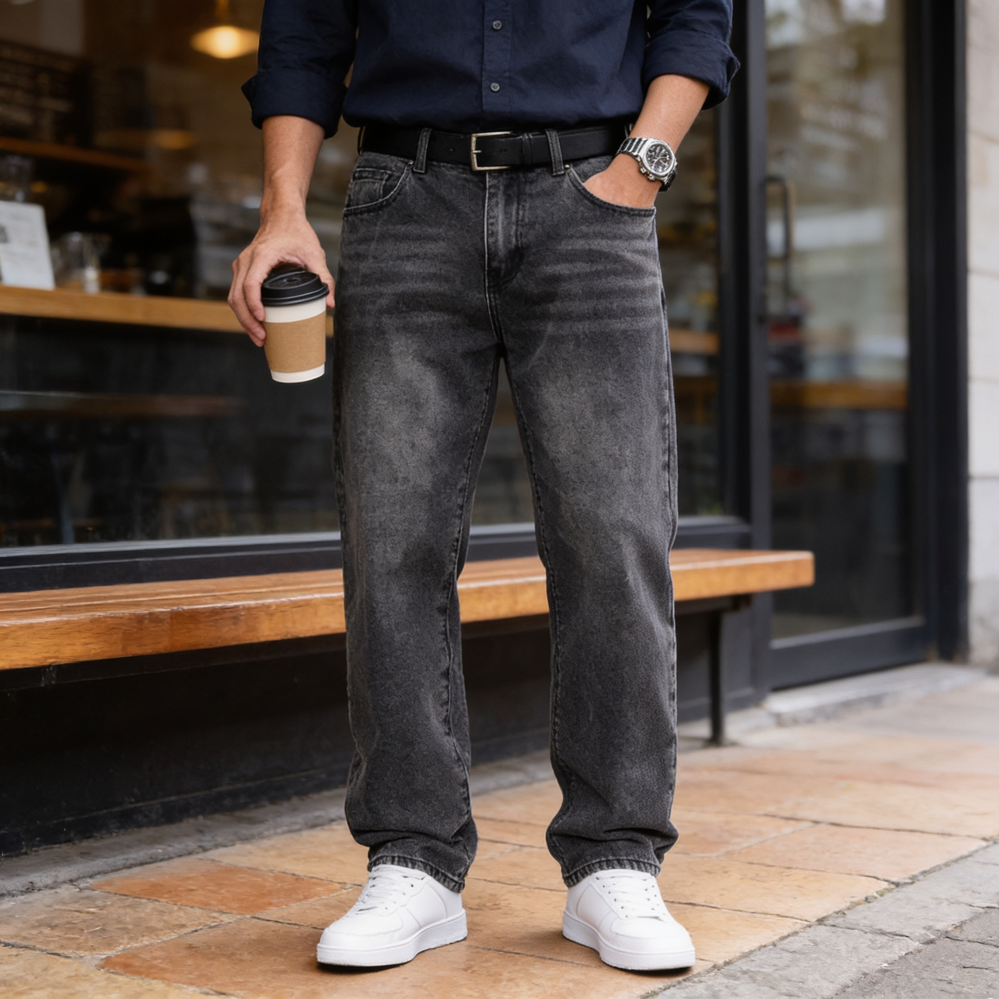 Men's Casual Straight Leg Jeans