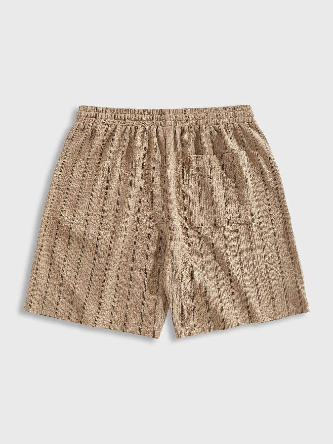 Men's Casual Striped Shorts with Elastic Waist and Drawstring
