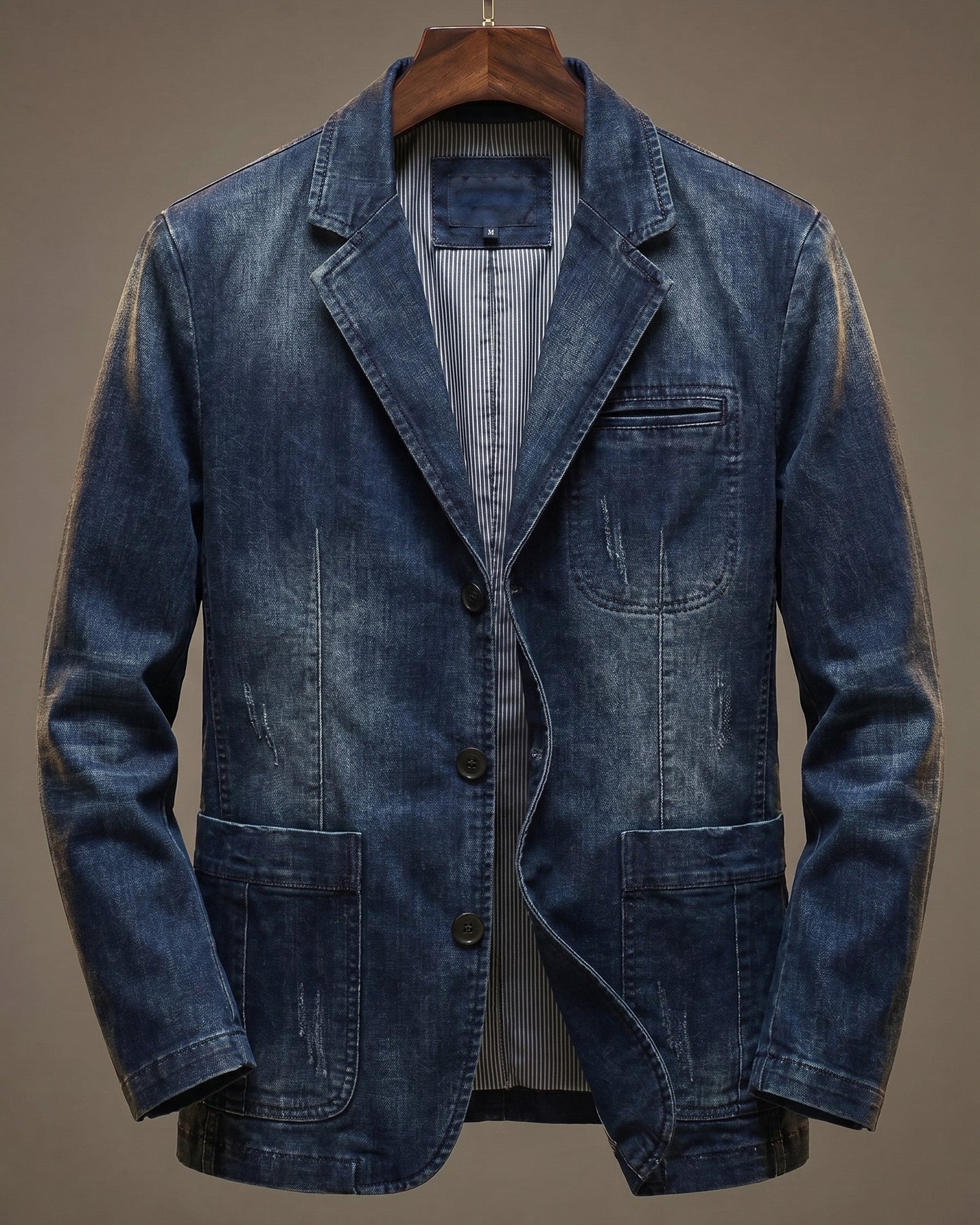 Men's Casual Structured Blazer with Patch Pockets
