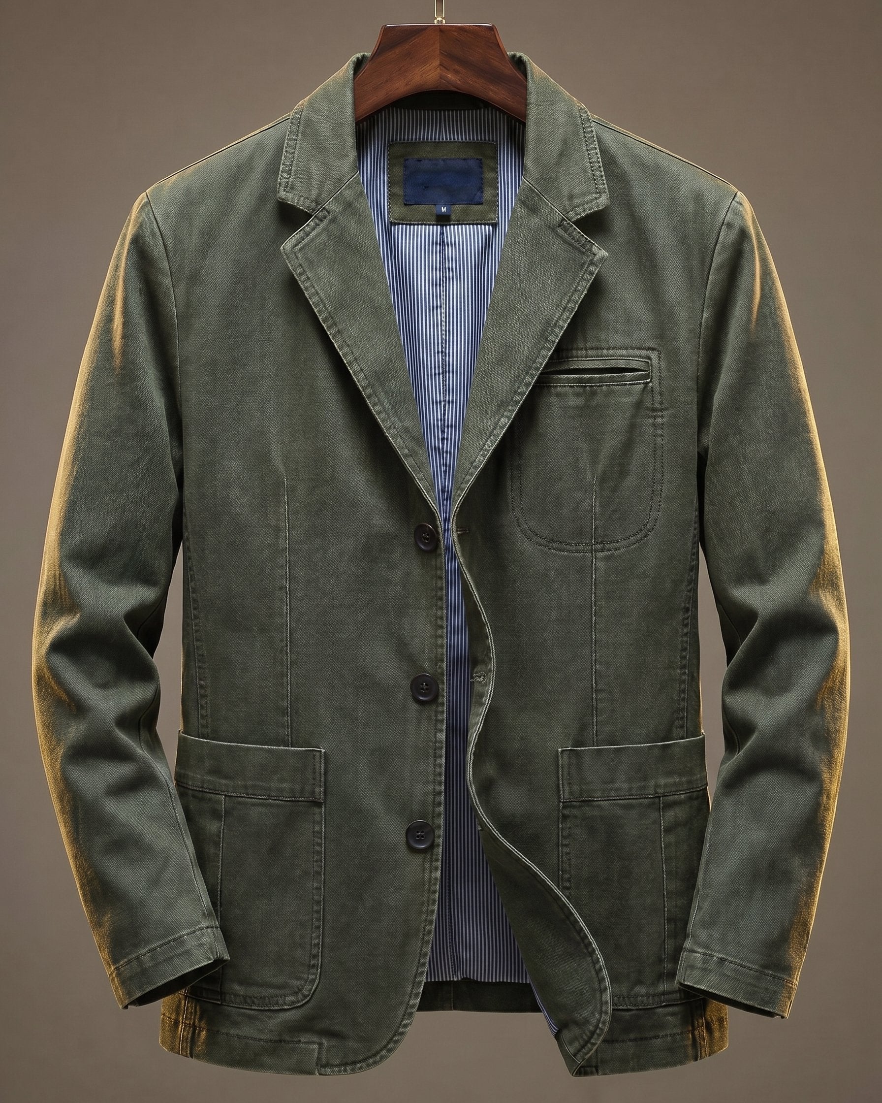 Men's Casual Structured Blazer with Patch Pockets
