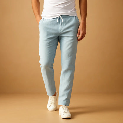 Men's Casual Trousers with Elastic Waistband