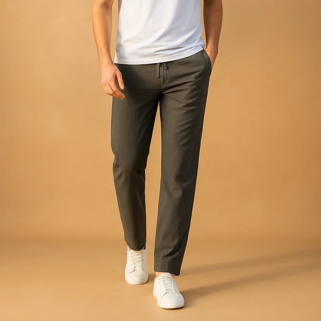 Men's Casual Trousers with Elastic Waistband