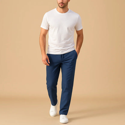 Men's Casual Trousers with Elastic Waistband