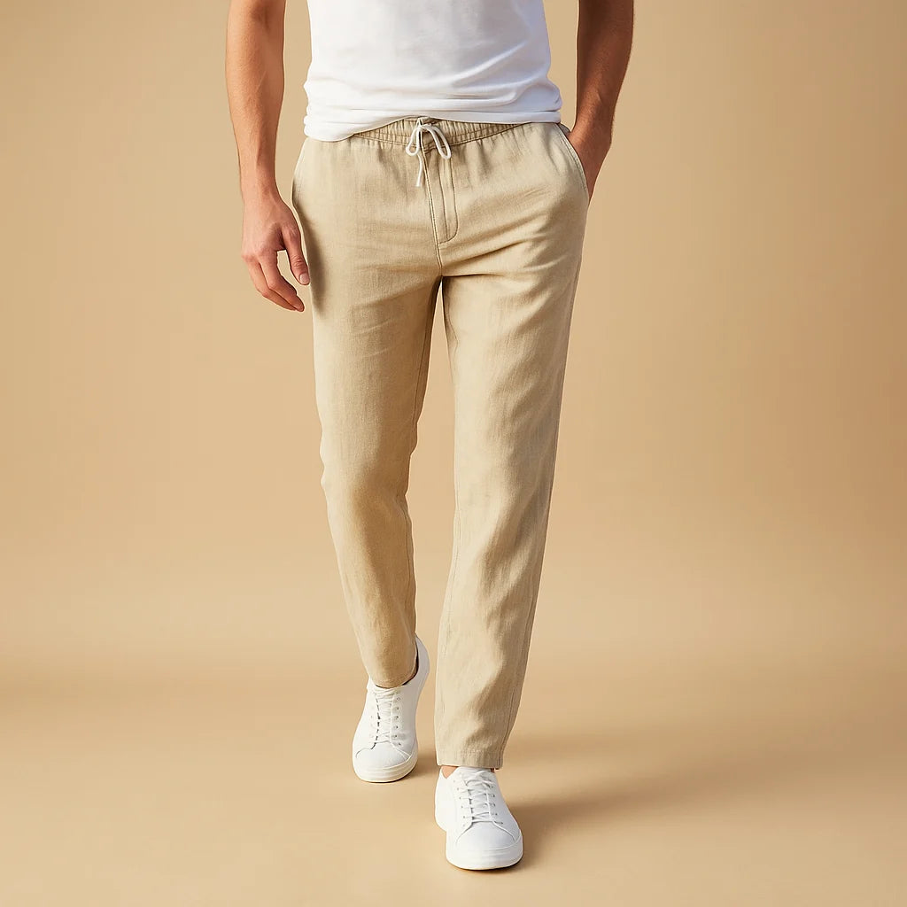 Men's Casual Trousers with Elastic Waistband