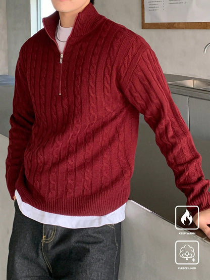 Men's Casual Zip Sweater with Modern Design