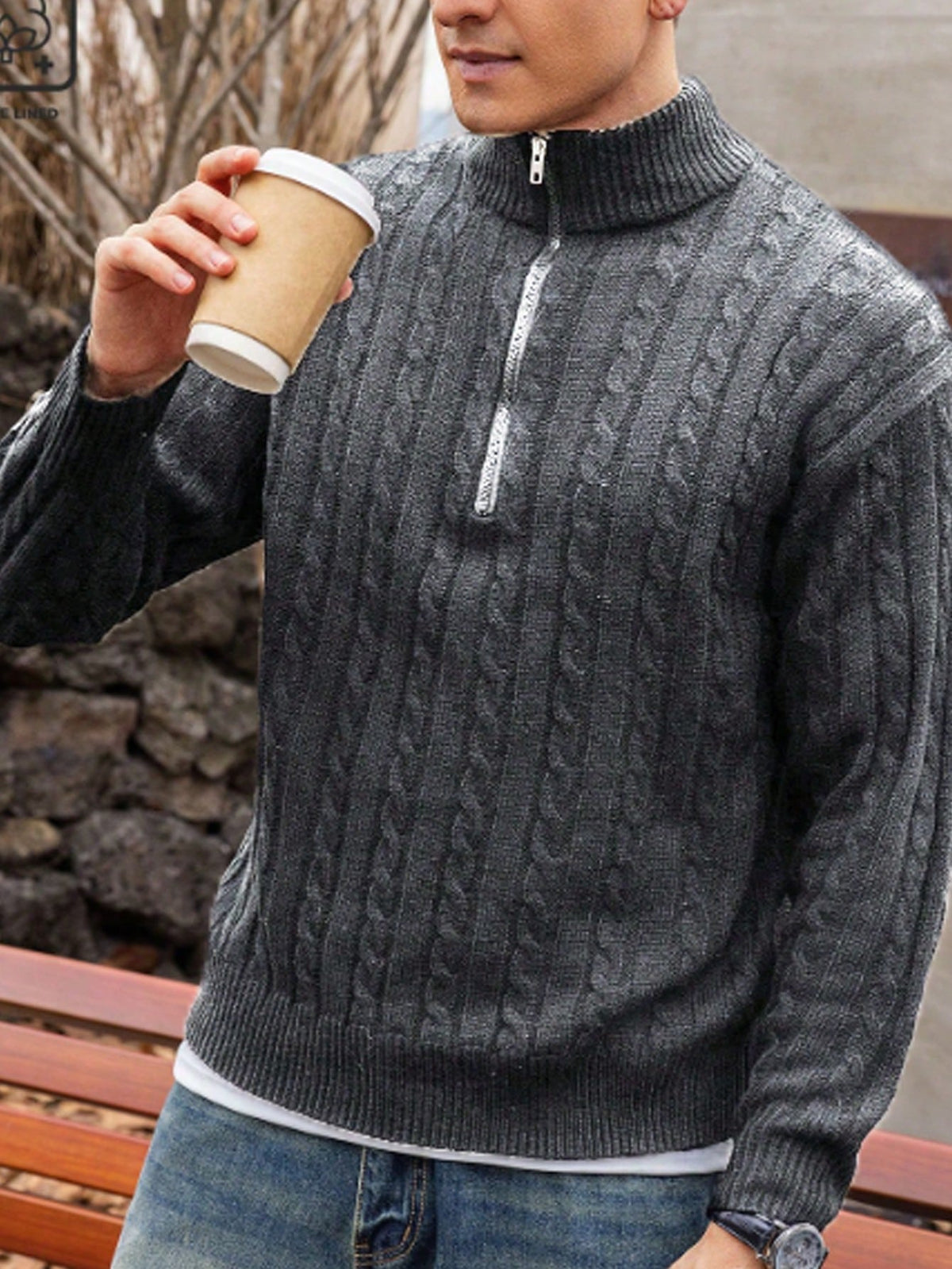 Men's Casual Zip Sweater with Modern Design