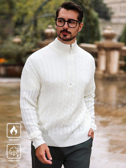 Men's Casual Zip Sweater with Modern Design