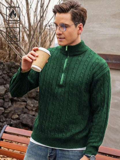 Men's Casual Zip Sweater with Modern Design