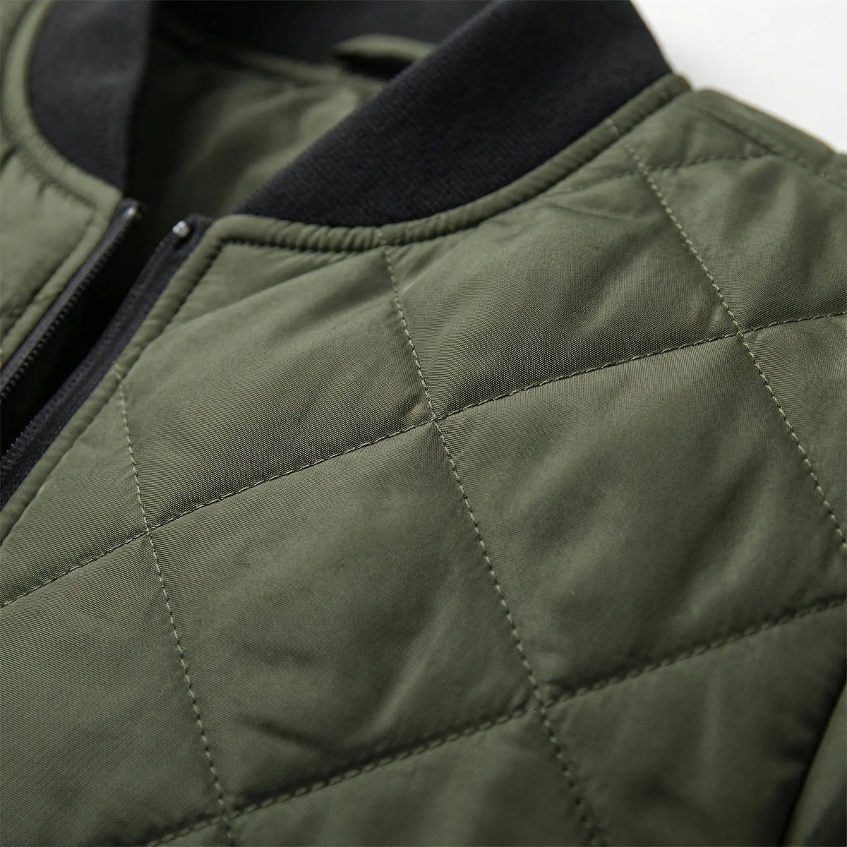Men's Checked Quilted Bomber Jacket