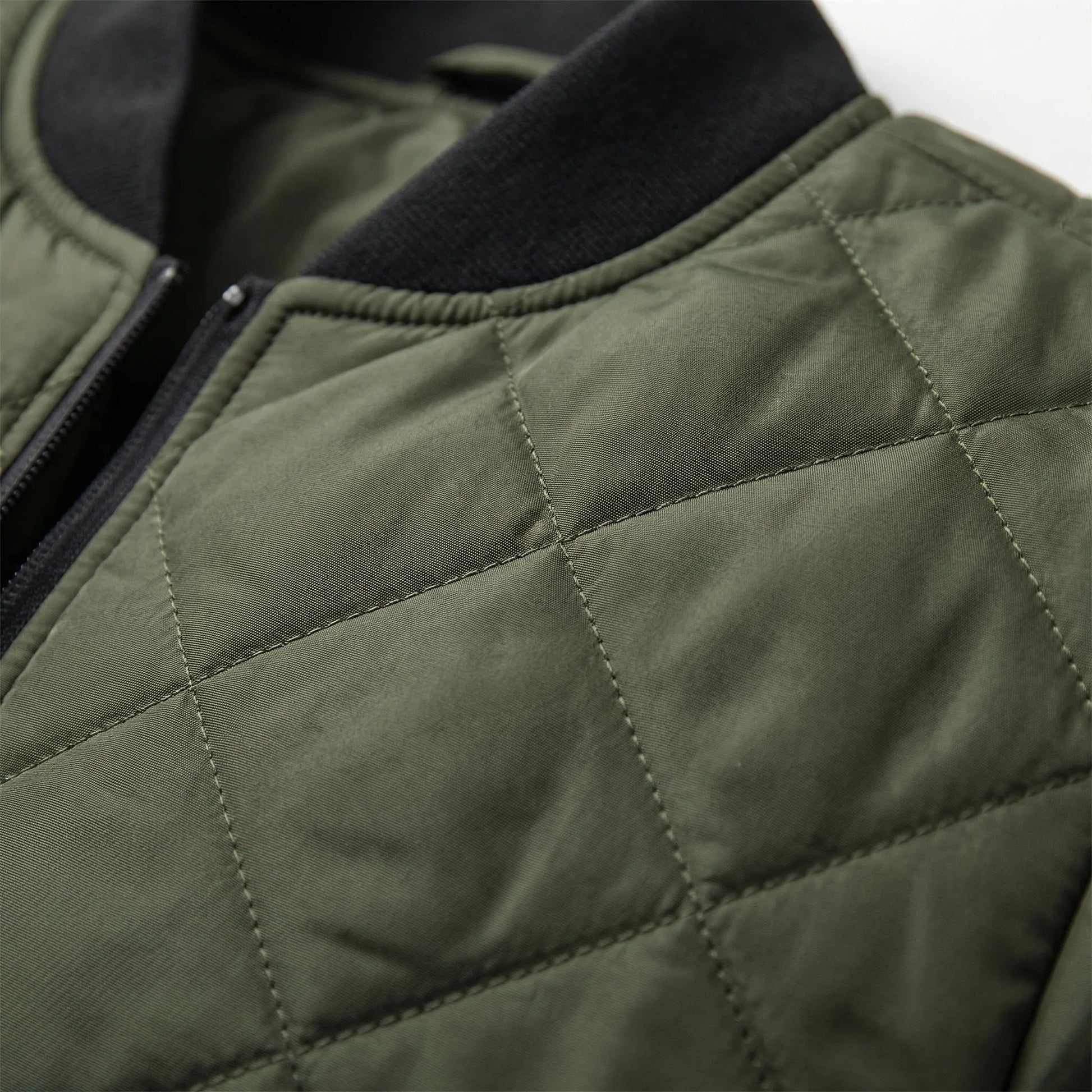 Men's Checked Quilted Bomber Jacket