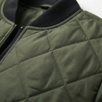 Men's Checked Quilted Bomber Jacket