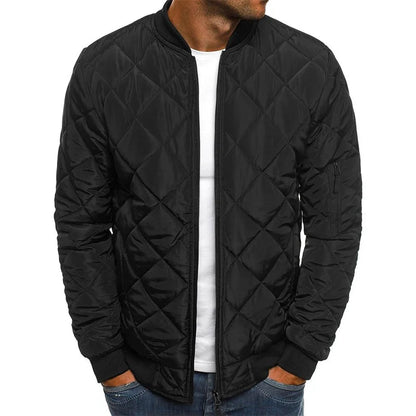 Men's Checked Quilted Bomber Jacket