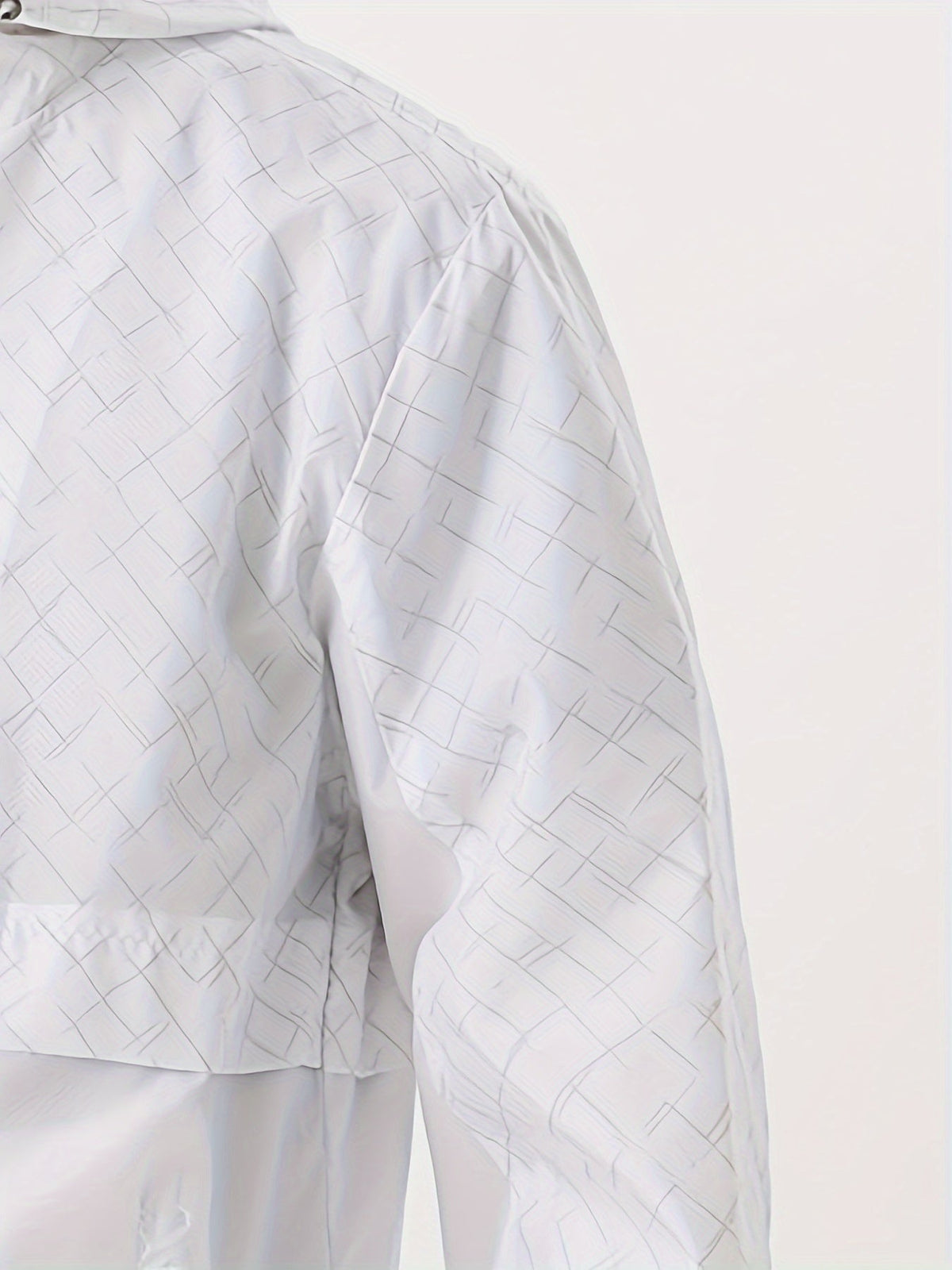 Men's Checked Windbreaker Jacket with Hood