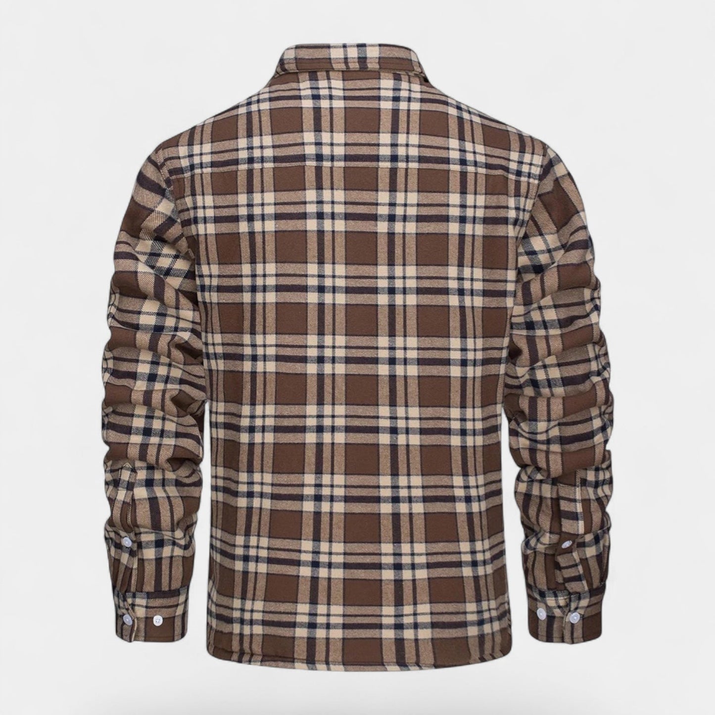 Men's Checkered Flannel Shirt with Fleece Lining