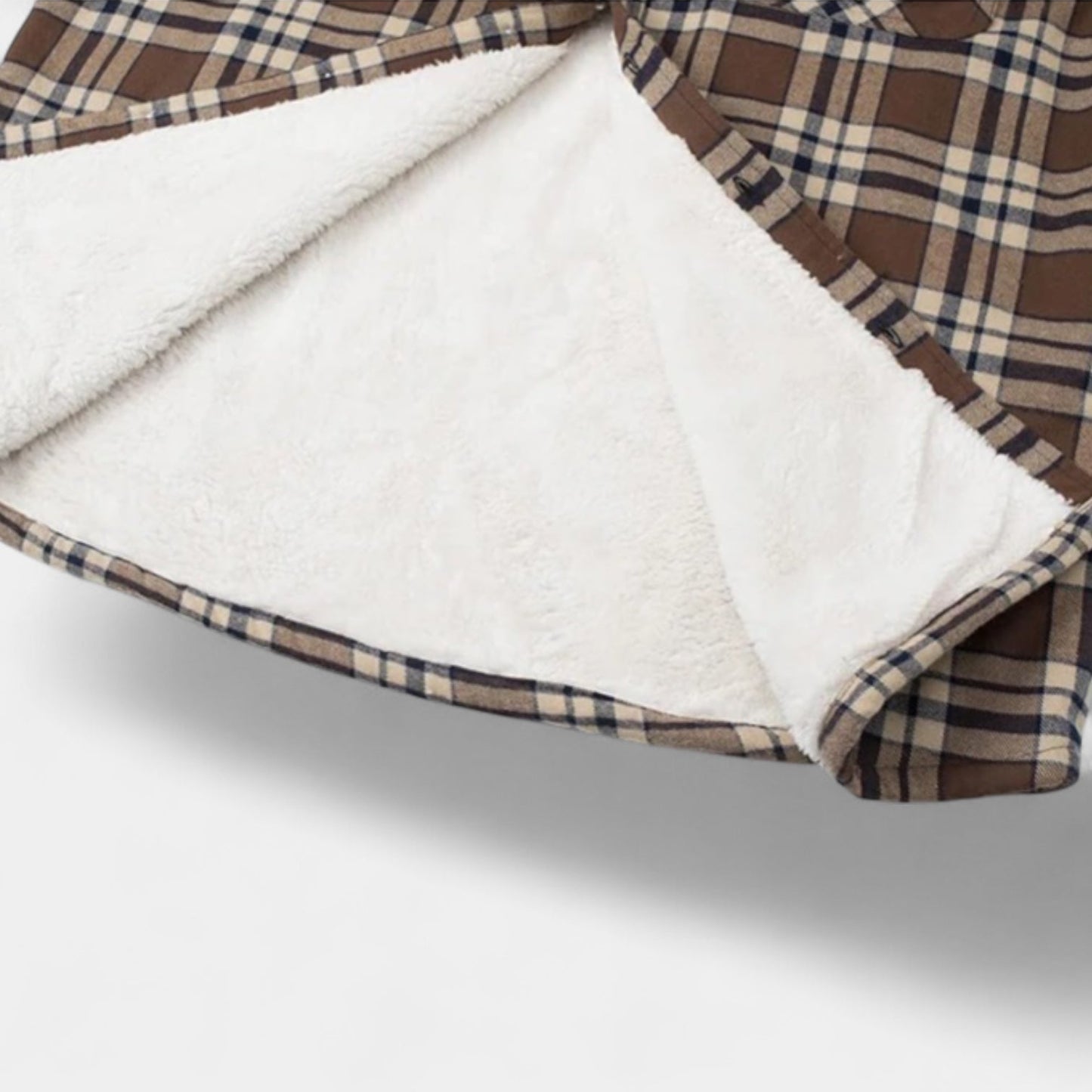 Men's Checkered Flannel Shirt with Fleece Lining