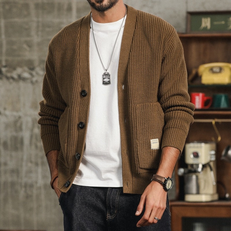Men's Chunky Knit Cardigan Sweater