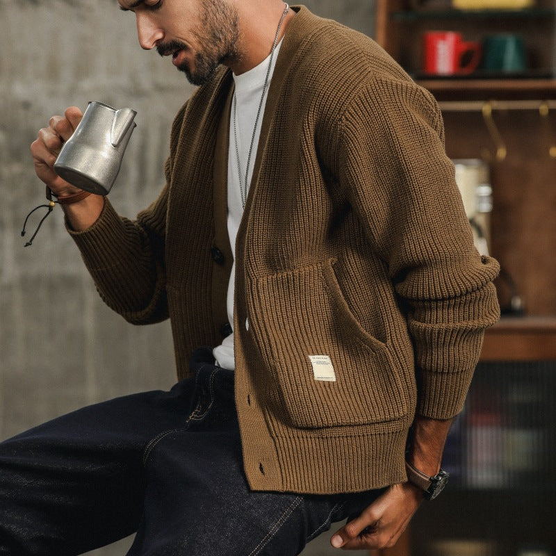 Men's Chunky Knit Cardigan Sweater