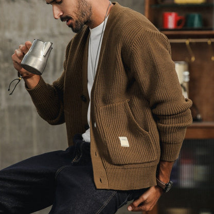 Men's Chunky Knit Cardigan Sweater