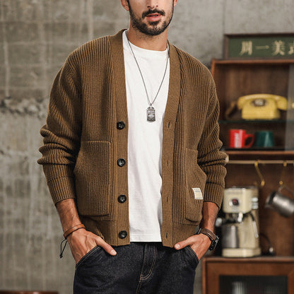 Men's Chunky Knit Cardigan Sweater