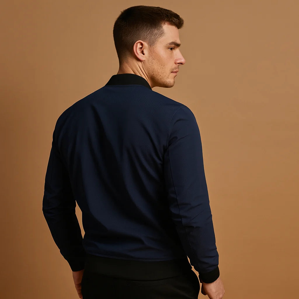 Men's Classic Bomber Jacket with Zipper