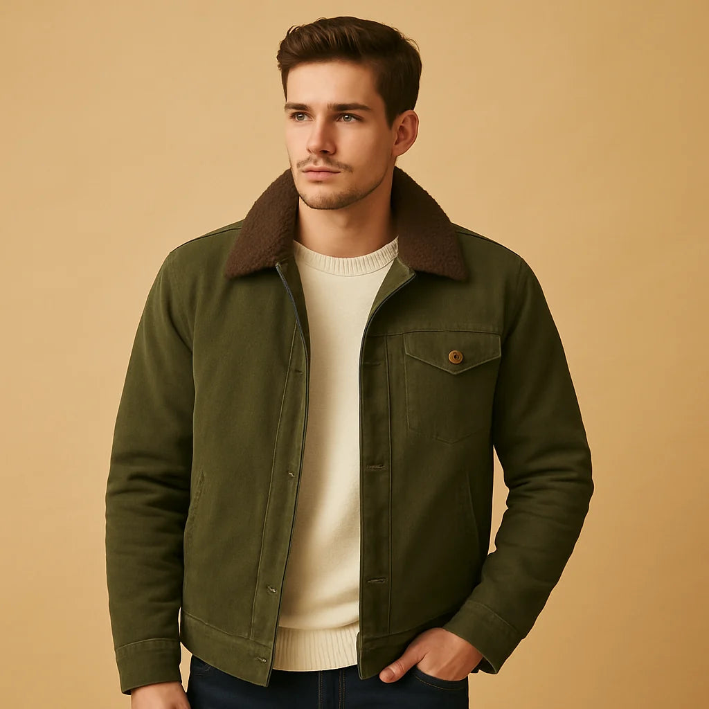 Men's Classic Button-Up Winter Coat
