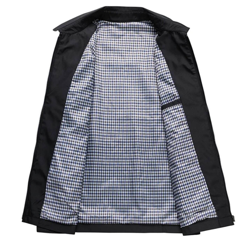 Men's Classic Casual Jacket with Checked Lining