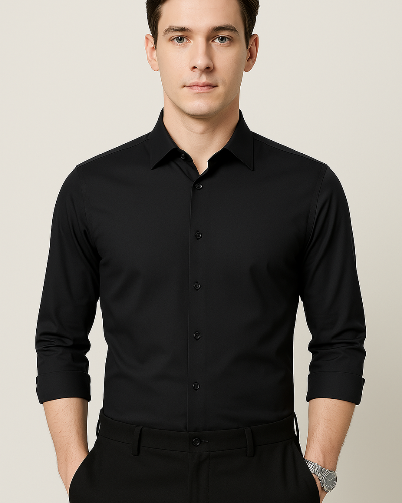 Men's Classic Fit Button-Up Dress Shirt