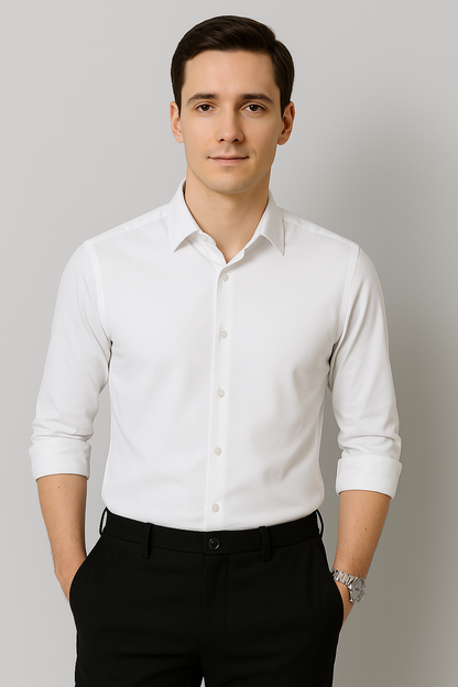 Men's Classic Fit Button-Up Dress Shirt
