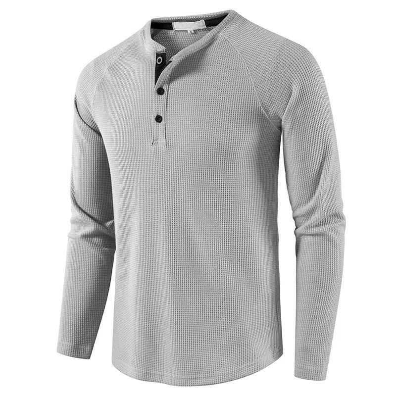 Men's Classic Henley Shirt Long Sleeve